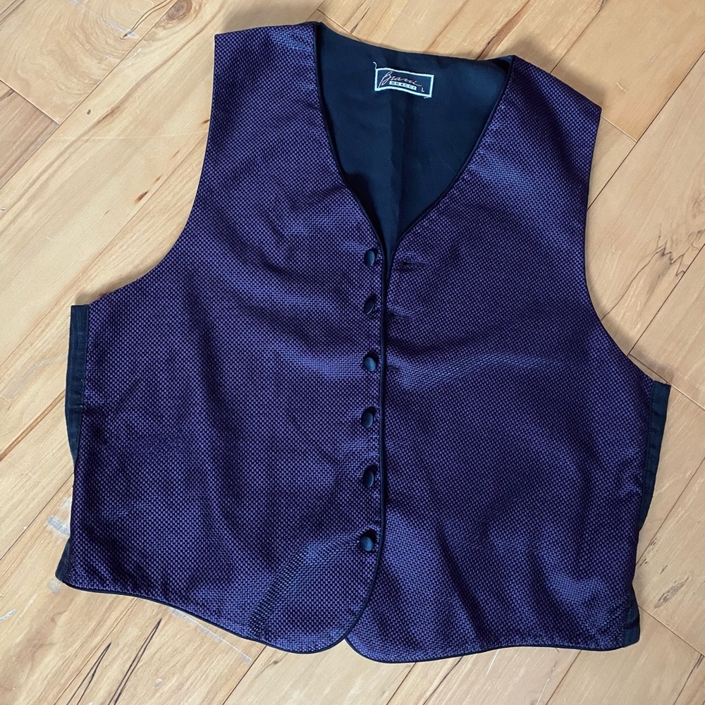 Bracci men’s L suit or dress vest in deep plum